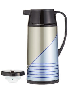 Peacock Vacuum Flask Tea Coffee Glass Liner Thermos Japan with Button FS5 Blue 1.3Ltr  - Image 2
