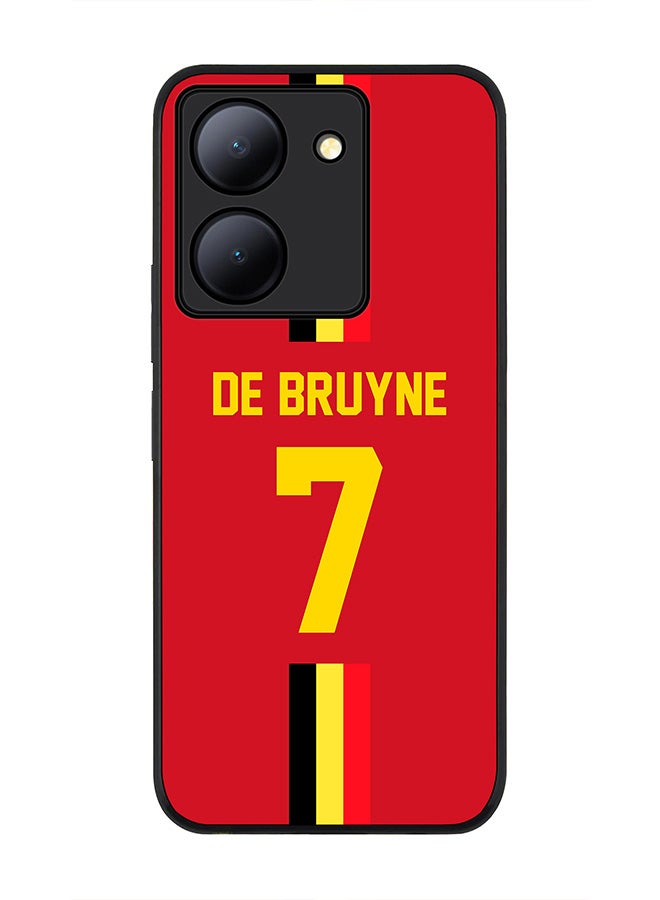Stylizedd Rugged Black Edge case for Vivo Y36 / Vivo Y36 5G,Slim fit Flexible Cover - Football Team - Belgium, Player Name - De Bruyne - Image 1