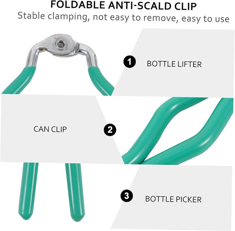 Deep Green Foldable Anti Scald Clip Bottle Lifter For Safe Food Handling - Image 5