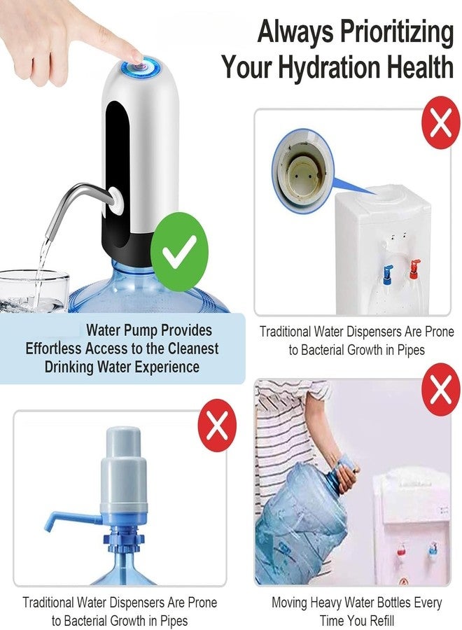MAKE A WISH Water Dispenser Pump Automatic Wireless Water Can Dispenser Pump for 20 Litre Bottle, Water Can Jar Dispenser for - Home, Office, Parties - White/Black - Image 4