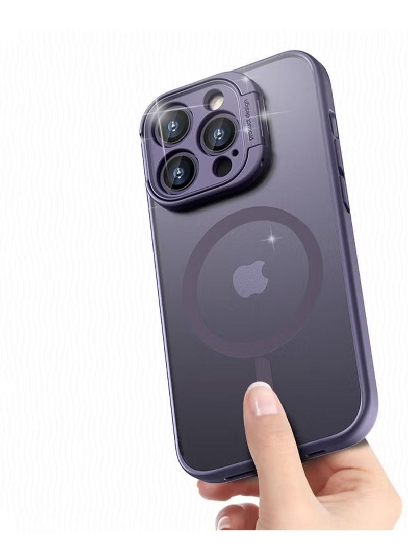 X-level iPhone 15 Pro Max Case MagSafe Cover Shockproof Protective Comfortable Hold Full Camera Lens Protection With Scratch-Resistant Back With Mobile Phone Foldable Holder Stand Magnetic Case  - Image 4