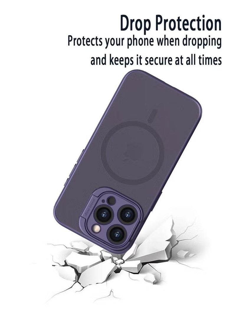 X-level iPhone 15 Pro Max Case MagSafe Cover Shockproof Protective Comfortable Hold Full Camera Lens Protection With Scratch-Resistant Back With Mobile Phone Foldable Holder Stand Magnetic Case  - Image 3