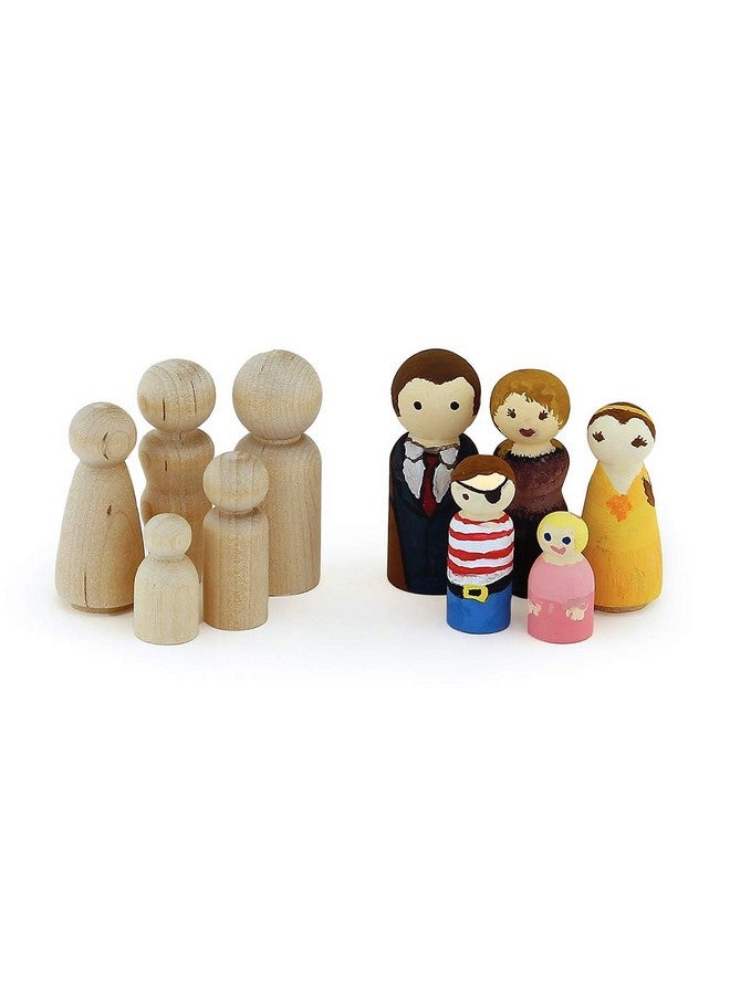Hygloss Wood Peg Dolls Craft Paintable Birchwood Doll People Assorted Family 40 Pieces - Image 4