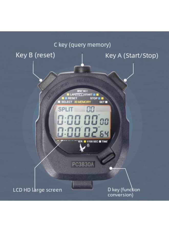 Tianfu Stopwatch PC3860 Running Timer Double Row 10 Channels Three Rows 30 Channels 60 Channels Professional Track And Field Sports Stopwatch-Display Accuracy:Tianfu PC3830A Stopwatch Three Rows Of 30
