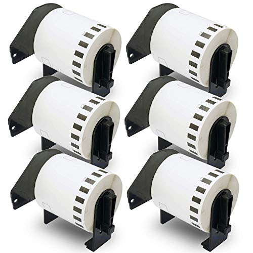 BETCKEY - Compatible Continuous Film Labels Replacement for Brother DK-2212 (2.4 in x 50 ft), Use with Brother QL Label Printers [6 Rolls] - Image 1