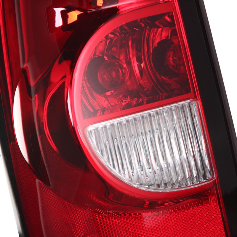 APSVE Headlights Tail Lights Assembly Combo Compatible with 2003 2004 2005 2006 Chevy Silverado 1500 2500 3500, Chrome Housing Clear Lens Headlamp w/ Red Taillight Rear Brake Lamp - Image 5