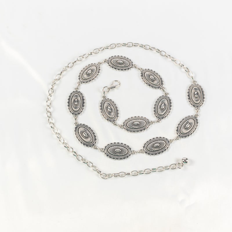 حزام وسط معدن فضي حريمي - Image 1