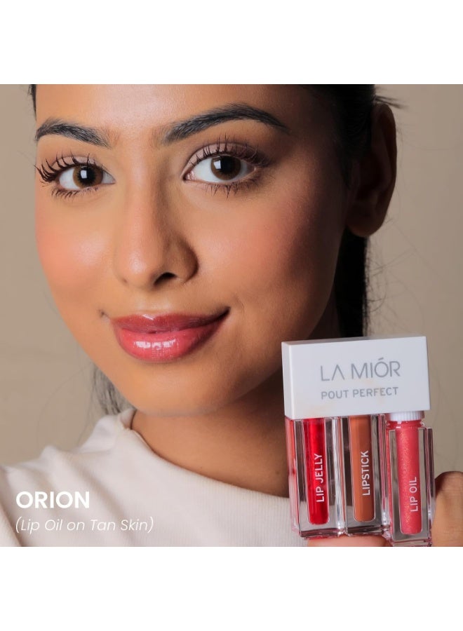LaMior Pout Perfect 3-in-1 Lip Kit | Long-Lasting Lip Stain, Hydra Matte Liquid Lipstick & Non-Sticky Glossy Lip Oil | Hydrating, Vegan & Cruelty-Free Peptide Lip Care | Travel Makeup Kit with Nourishing Ceramides & Noni - Image 2