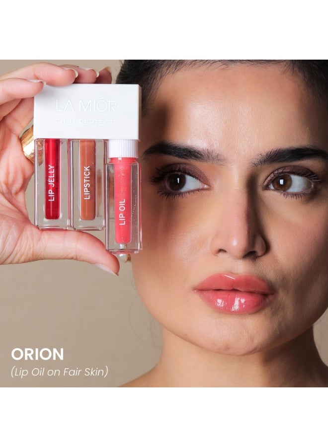 LaMior Pout Perfect 3-in-1 Lip Kit | Long-Lasting Lip Stain, Hydra Matte Liquid Lipstick & Non-Sticky Glossy Lip Oil | Hydrating, Vegan & Cruelty-Free Peptide Lip Care | Travel Makeup Kit with Nourishing Ceramides & Noni - Image 3