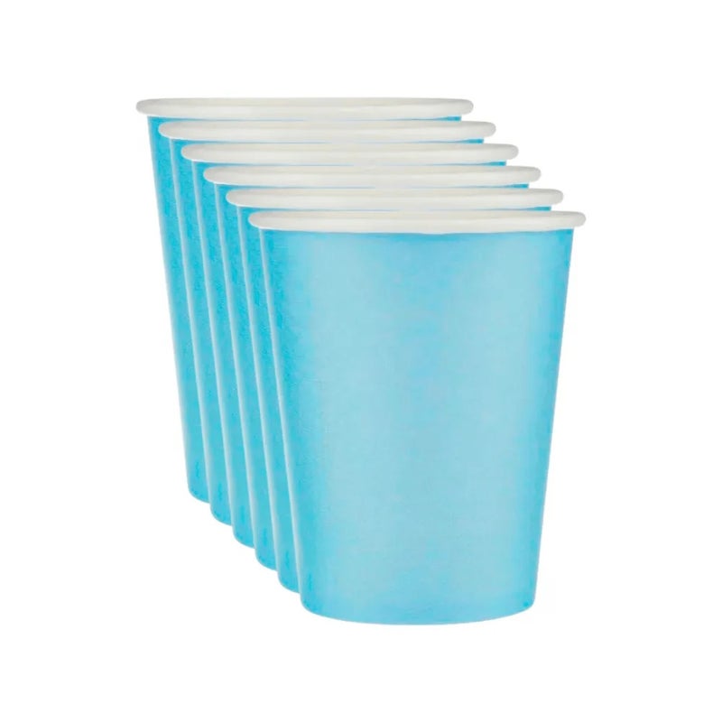 Party Decoration Disposable Paper Cups For Hot And Cold Beverage- Blue