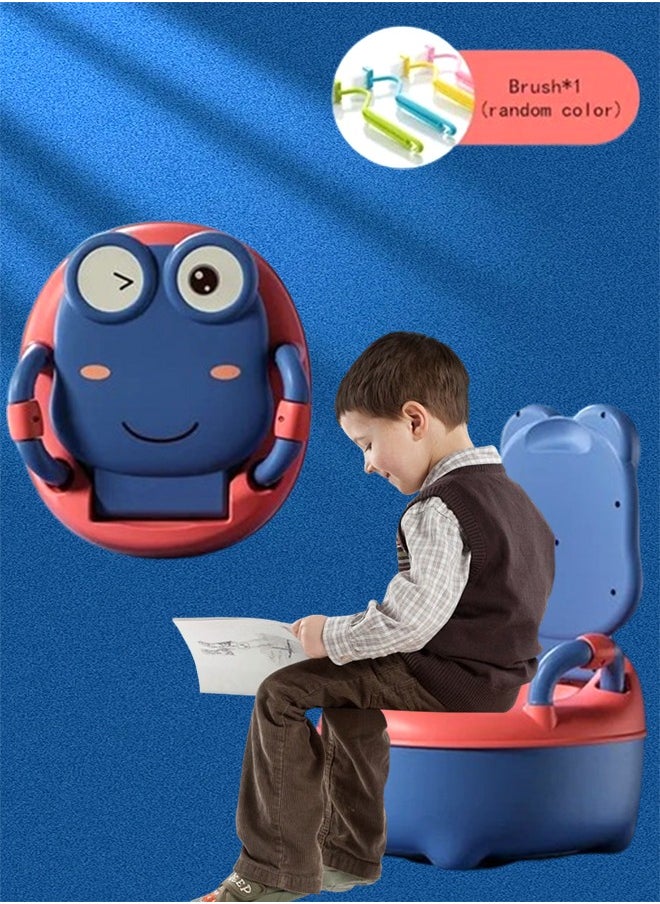 Generic - Potty Training Toilet Seat For Children Frog Shape For Toddler With Backrest And Handles Portable Frog Pattern Travel Potty Removable Bedpan For Children 1 6 Years Old (Blue) - Image 1