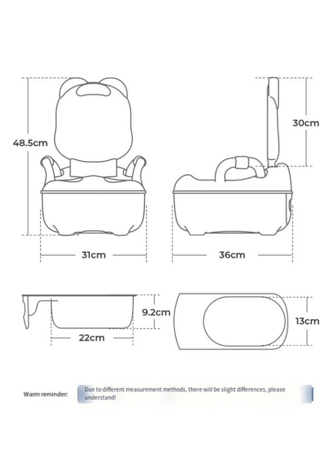 Generic - Potty Training Toilet Seat For Children Frog Shape For Toddler With Backrest And Handles Portable Frog Pattern Travel Potty Removable Bedpan For Children 1 6 Years Old (Blue) - Image 1
