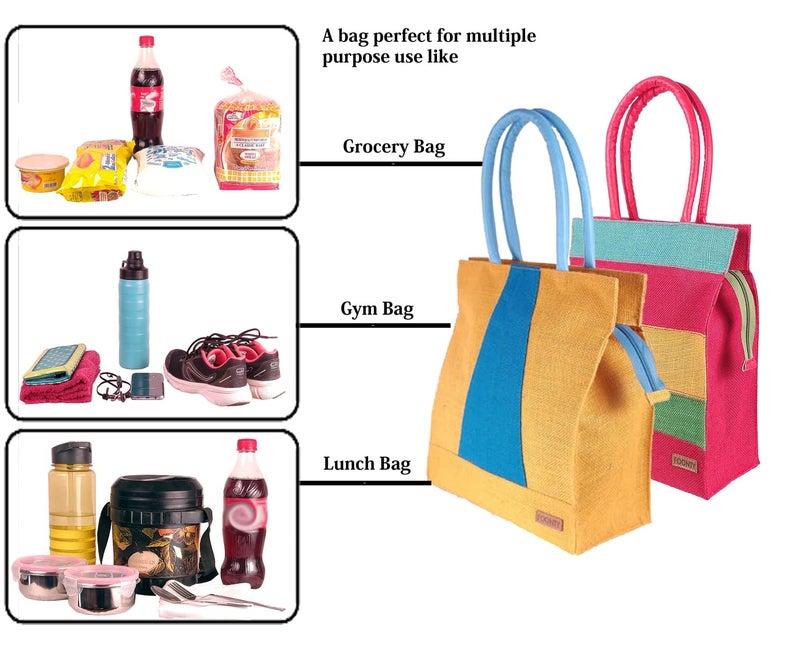 FOONTY Daily Use Tote Bag/Grocery Bag/Gym Bag/Lunch Bag(MultiColor,FAB-33A) - Image 2