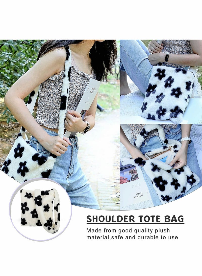 حقيبة تحت الإبط مصنوعة من الفرو، حقيبة كتف نسائية زغف، محفظة نسائية من فرو ي2ك، حقيبة توتي زغف لخريف وشتاء - Image 5