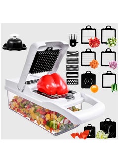 AROAQ Vegetable Chopper Extra Large Chopper Vegetable Cutter Multifunctional 10-in-1 Pro Food Chopper - 6 Blades 4 Vegetable Spiralizers E Recipes - Veggie Chopper with Container  - Image 1