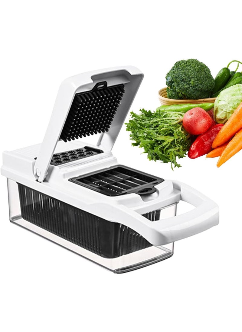 AROAQ - Vegetable Chopper Extra Large Chopper Vegetable Cutter Multifunctional 10-in-1 Pro Food Chopper - 6 Blades 4 Vegetable Spiralizers E Recipes - Veggie Chopper with Container - Image 1