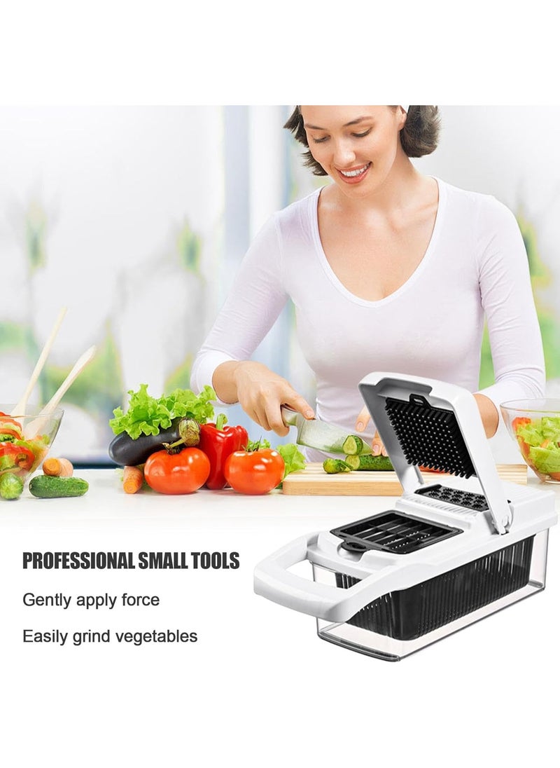 AROAQ - Vegetable Chopper Extra Large Chopper Vegetable Cutter Multifunctional 10-in-1 Pro Food Chopper - 6 Blades 4 Vegetable Spiralizers E Recipes - Veggie Chopper with Container - Image 1