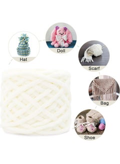 MileMelo 2-Piece Knitting Wool Yarn,Knitting Yarn Coarse Yarn for Crochet, Soft Chunky Yarn for Projects Making Plush Balls Handmade Bags Sweaters Shoes Hats Blankets Scarves White  - Image 5