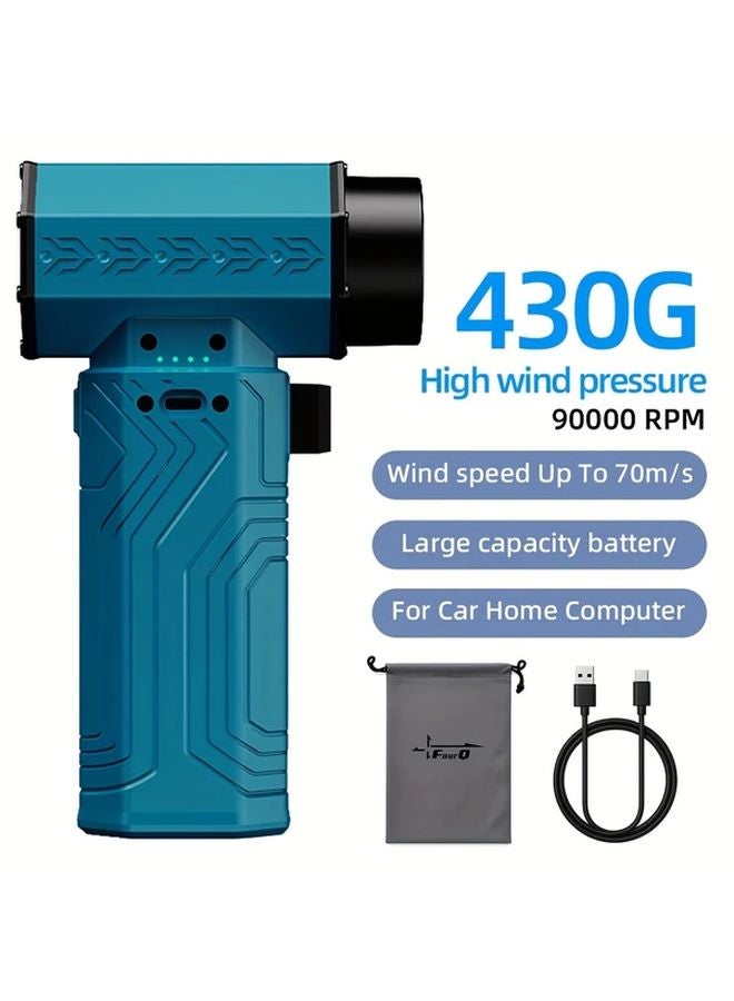Fourq مروحة توربو محمولة ثقيلة السوداء 90000 دورة في الدقيقة شاحن USB C سريع منظف محمول للسيارة المنزل ورشة العمل إزالة الغبار - Image 3