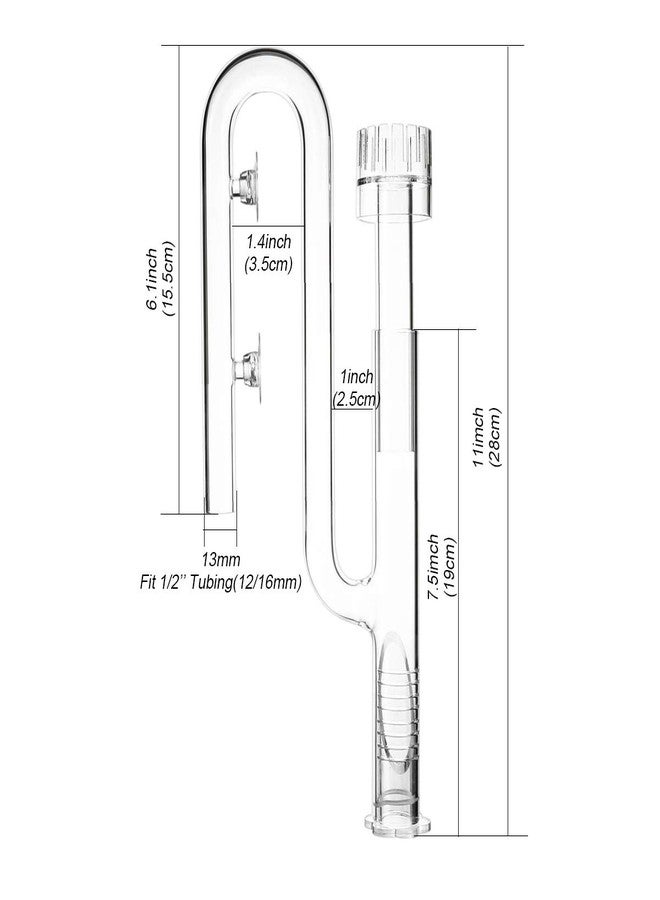 FZONE Aquatic Glass Lily Pipe Set with Lily Skimmer Inflow and Lily Outflow for Aquarium Filter 1/2''(12/16mm) Tubing - Image 3