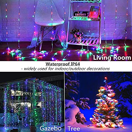 MIRADH 300 LED Fairy Curtain String Lights – USB Powered Remote-Controlled Backdrop, Warm Ambience for Diwali, Navratri, Christmas & New Year Décor(Multicolor) - Image 2