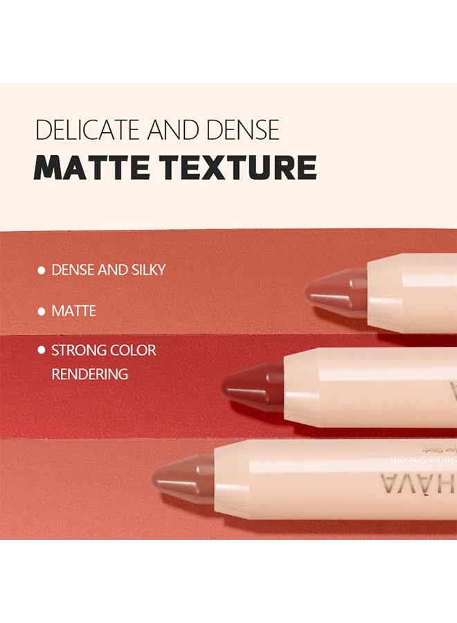 LACHAVA Ultra Matte Lipstick, Waterproof and Long Lasting Lip Liner Lip Makeup Matte Finish Hydrating Lipstick Matte Nude Lipstick Lipliner Lip Crayons Moisture Smooth Matte Lipstick Pencils # 05 - Image 4