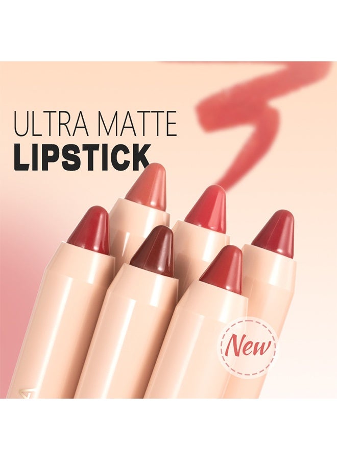 LACHAVA Ultra Matte Lipstick, Waterproof and Long Lasting Lip Liner Lip Makeup Matte Finish Hydrating Lipstick Matte Nude Lipstick Lipliner Lip Crayons Moisture Smooth Matte Lipstick Pencils # 05 - Image 3