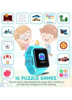 FARROBIZZ Kids Smart Watch 16 Game Smart Watch for kids Phone Fashion Smartwatches for Children 3-14 Great Gifts To Girls Boys Electronic Learning Toys (Blue)  - Image 5