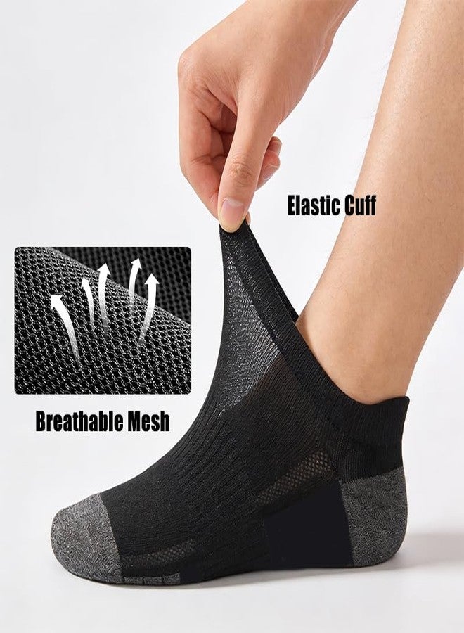 SPLASHGRIP Ankle Socks Mesh Ventilating Athletic Casual Low Cut Breathable Short Socks for Men/Women Daily Wear 9 Pairs Black L/XL - Image 5
