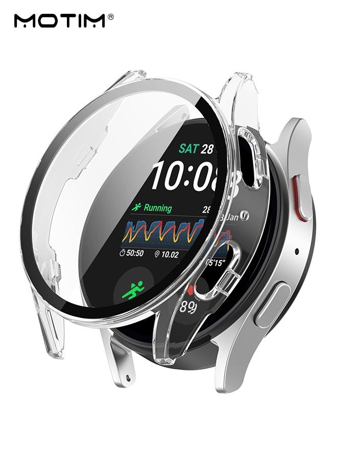 Motim Samsung Watch 4/5 Screen Protector Case, Hard PC Bumper Cover with Tempered Glass Shockproof Cover Protective Screen Protector for Galaxy Watch 4/5  - Image 1