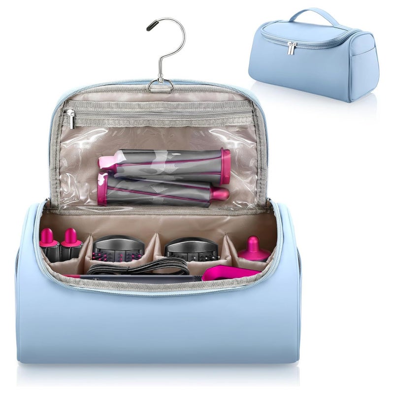 Portable Travel Bag Hair Dryer/Curling Iron Accessories Organizer Waterproof PU Storage Case with Hook for Home Travel Hotel Hair Salon - Image 3