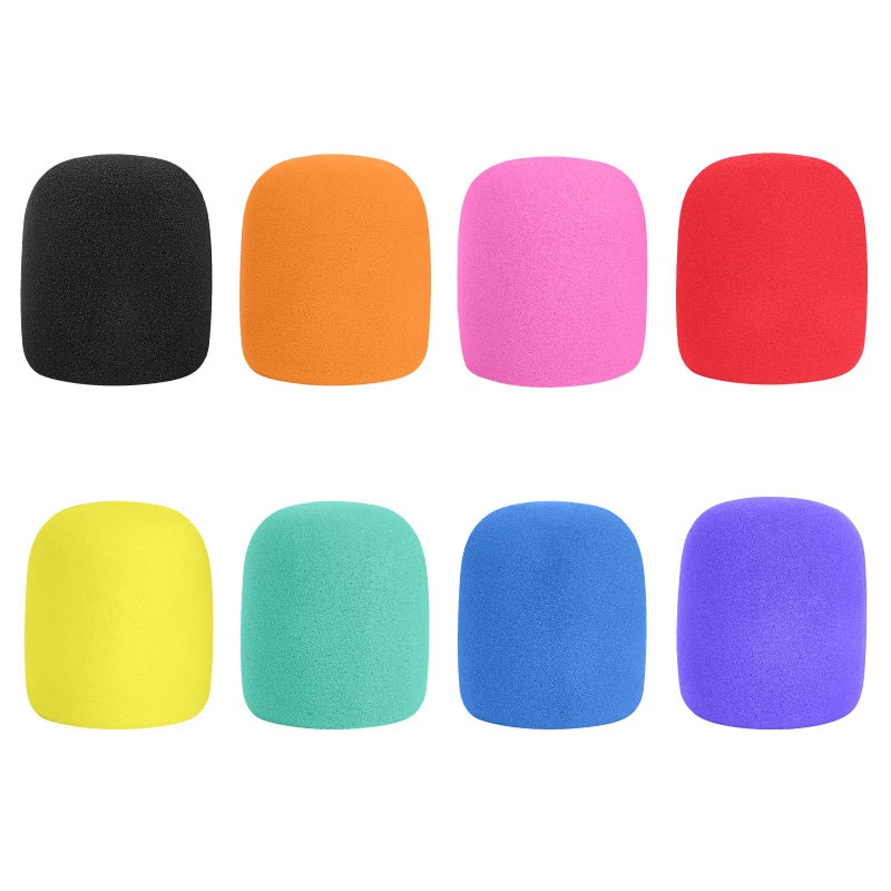 ChromLives Colorful Microphone Cover Microphone Windscreen Foam Cover Top Grade 8 Pack - Image 4