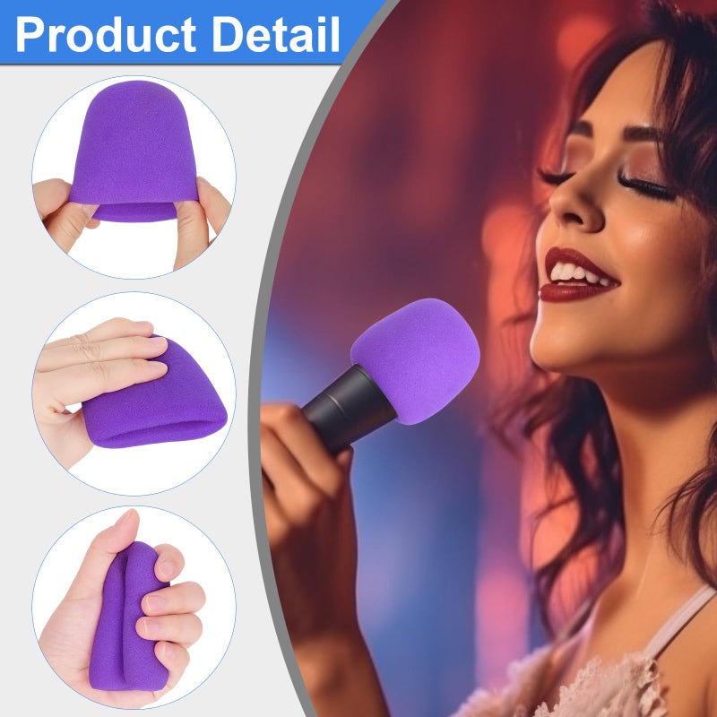 ChromLives Colorful Microphone Cover Microphone Windscreen Foam Cover Top Grade 8 Pack - Image 5