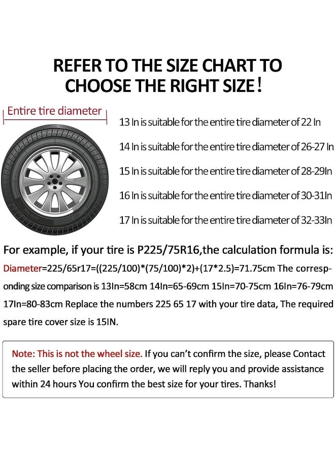 AmFor 28-29 inch Spare Tire Cover, Universal Fit for Jeep, Trailer, RV, SUV, Truck, Tough Tire Wheel Soft Cover Diameter 28" -29", Camper Wheel, Weatherproof Tire Protectors (White) - Image 4