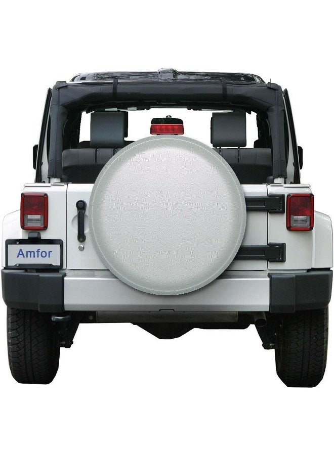 AmFor 28-29 inch Spare Tire Cover, Universal Fit for Jeep, Trailer, RV, SUV, Truck, Tough Tire Wheel Soft Cover Diameter 28" -29", Camper Wheel, Weatherproof Tire Protectors (White) - Image 3