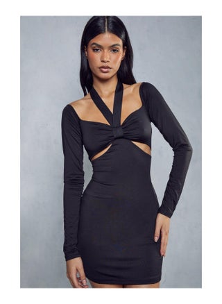 Double Layer Knot Front Long Sleeve Dress - pzsku/Z8A01045BD9AF1C62892CZ/45/_/1701269688/9a744830-a9d6-44ce-aa20-c42c6e177291