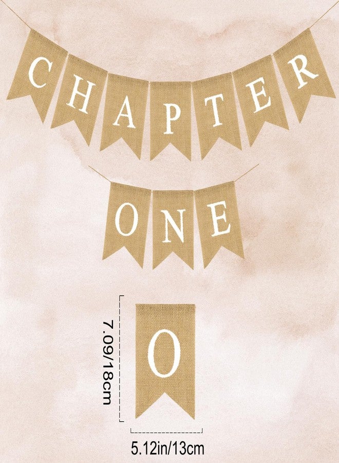Kinyanco Chapter One Burlap Banner A New Chapter Begins Banner Sign NO DIY Garland 1st Birthday Nursery Decor Book Reading Themed Decoration for Baby Shower Wedding Bridal Shower Back To School Retirement Supplies - Image 3