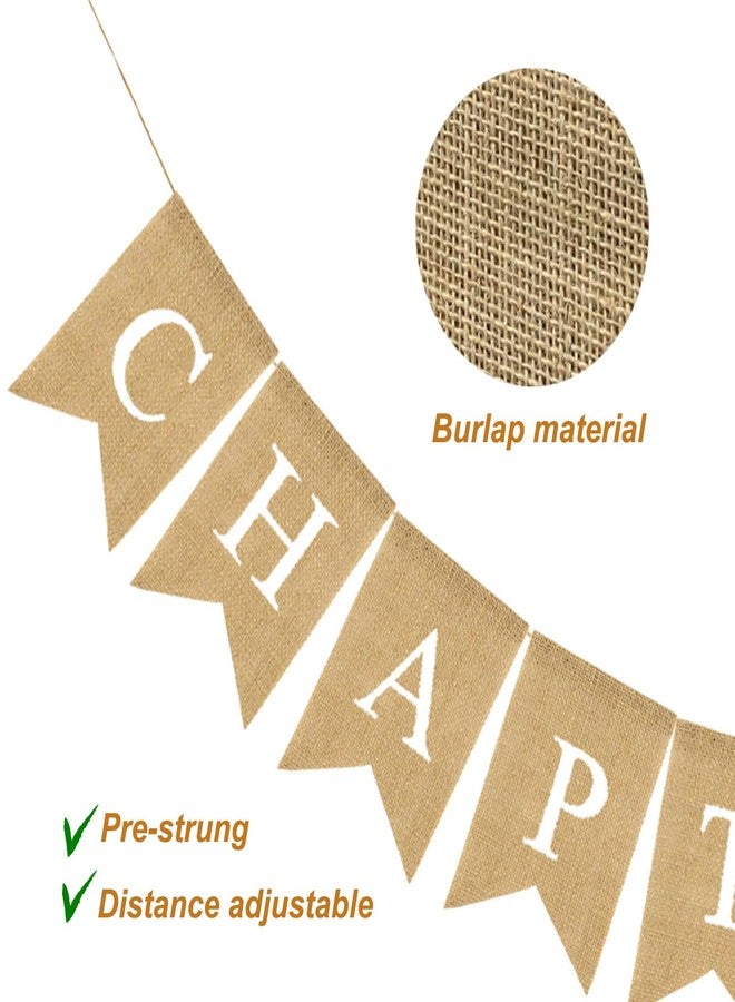 Kinyanco Chapter One Burlap Banner A New Chapter Begins Banner Sign NO DIY Garland 1st Birthday Nursery Decor Book Reading Themed Decoration for Baby Shower Wedding Bridal Shower Back To School Retirement Supplies - Image 2