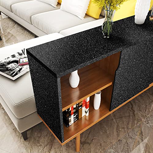Stickyart 15.8"x275.6" Black Peel and Stick Glitter Wallpaper Self Adhesive Glitter Fabric Wallpaper Removable Sparkle Contact Paper for Cabinets Dresser Drawer Glitter Paper for DIY Crafts - Image 5
