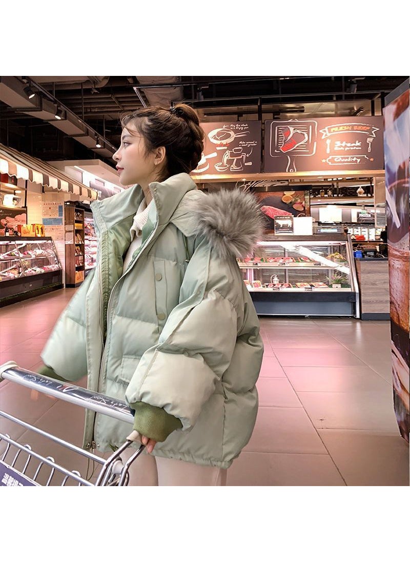 2023 Stylish Plus-Size Womens Puffer Jacket Green