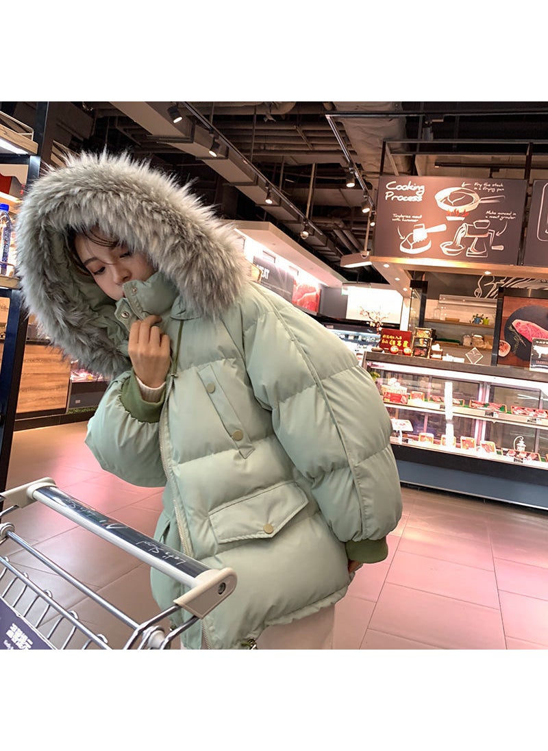 2023 Stylish Plus-Size Womens Puffer Jacket Green