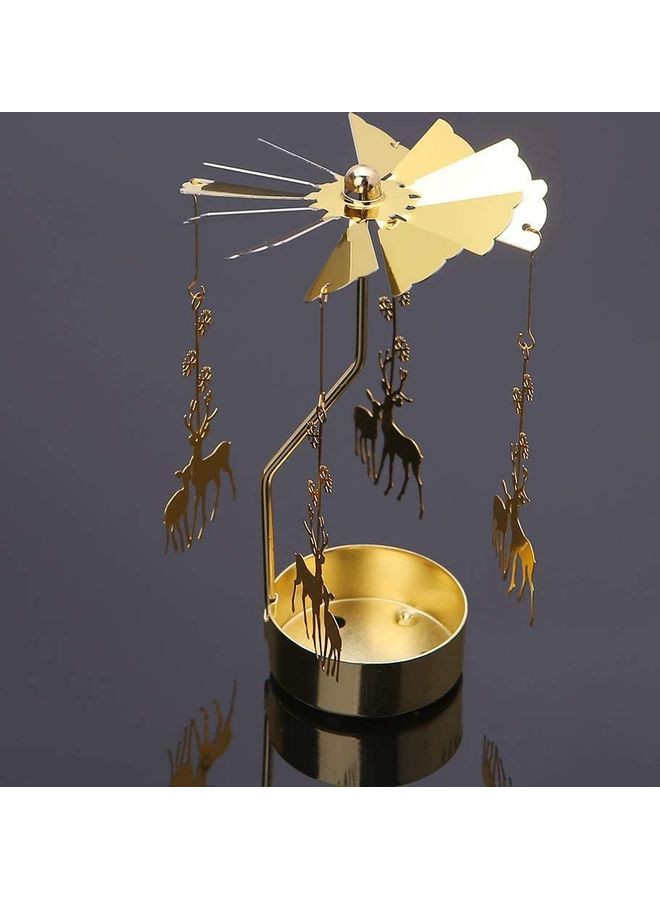 NIBEMINENT Spinning Tealight Candle Holder Gold One Size - Image 2