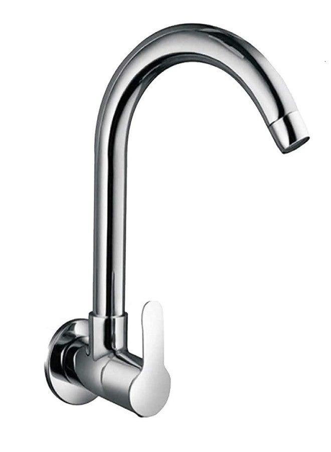 PEFKO PFK074 Wall Mounted Brass Kitchen Sink Cocke Tap/Faucet for Kitchen Sink, 360 Degree Rotating Spout, with Wall Flange and Teflon Tape (Mark) - Image 1