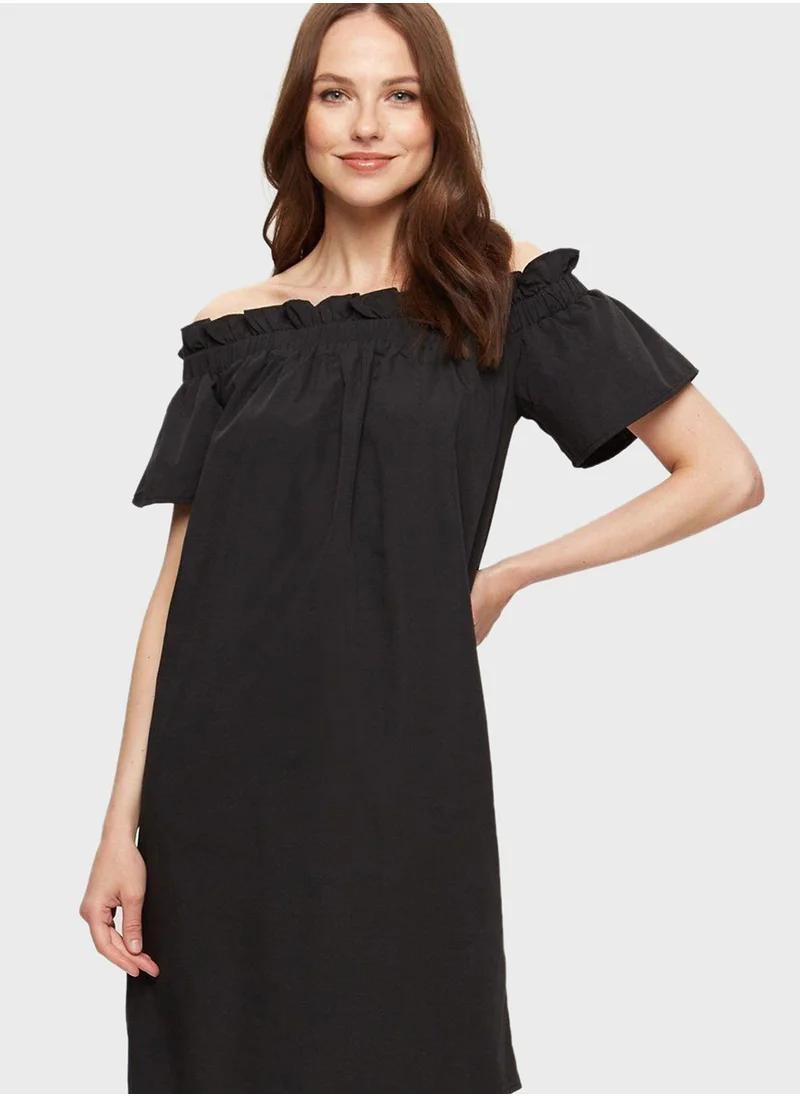 DOROTHY PERKINS Bardot Ruffle Detail Dress