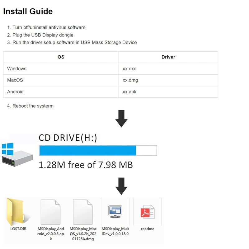 DooBuy USB to HDMI VGA Adapter, 1080P USB 3.0/2.0 to HDMI VGA Converter, USB Male to HDMI VGA Female Compatible with Windows XP/7/8/8.1/10/11,Mac?Android Devices - Image 4