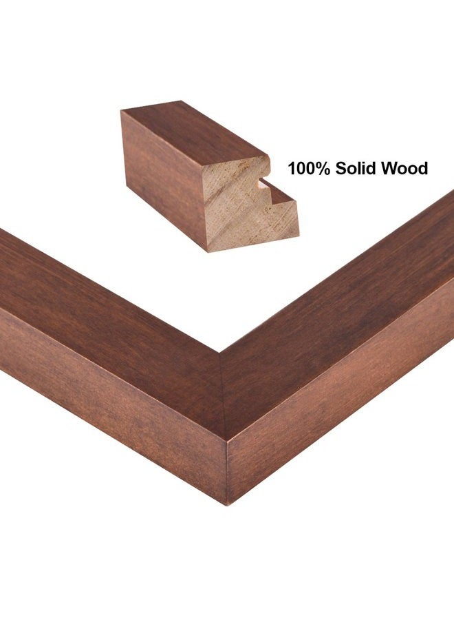 RPJC 5x7 Picture Frames Made of Solid Wood High Definition Glass for Table Top Display and Wall Mounting Photo Frame Brown - Image 2