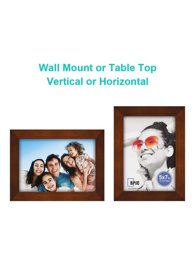 RPJC 5x7 Picture Frames Made of Solid Wood High Definition Glass for Table Top Display and Wall Mounting Photo Frame Brown - Image 5
