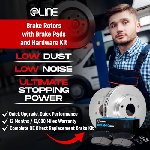 R1 Concepts Front and Rear Brakes and Rotors| Hardware Included| Front and Rear Ceramic Brake Pads and Rotors Kit| Fits 2010-2022 Lexus GX460, Toyota 4Runner - Image 3