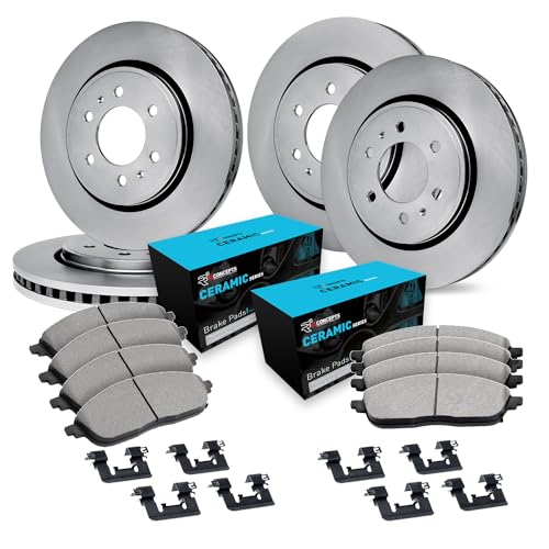 R1 Concepts Front and Rear Brakes and Rotors| Hardware Included| Front and Rear Ceramic Brake Pads and Rotors Kit| Fits 2010-2022 Lexus GX460, Toyota 4Runner - Image 1