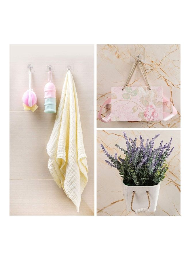 20-Piece Heavy Duty Self-Adhesive Hooks Clear/Silver 6x6cm - Image 4